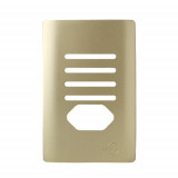 Placa p/ 4 Interruptores + Tomada 4x2 - Novara Dourado